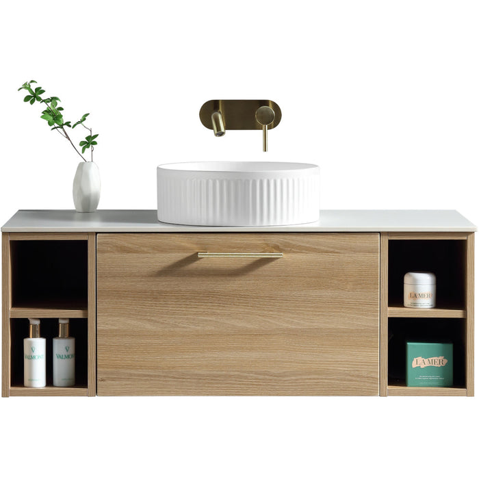 Lussaro Nero 1 Drawer Wall Hung Vanity Unit with 2 Side