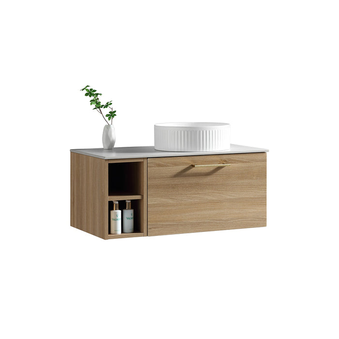 Lussaro Nero 1 Drawer Wall Hung Vanity Unit with Side