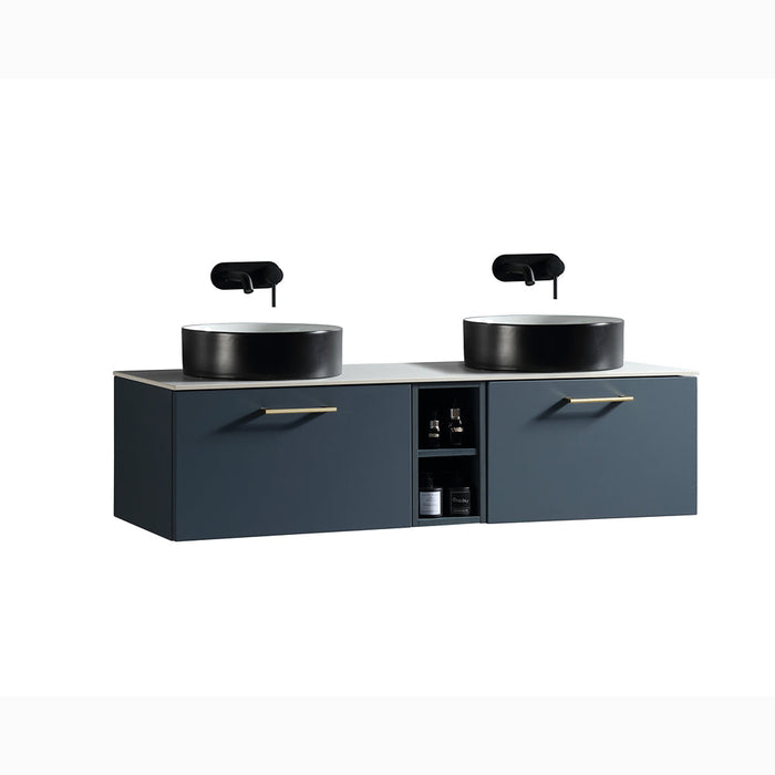 Lussaro Nero 2 Drawer Wall Hung Double Vanity Unit