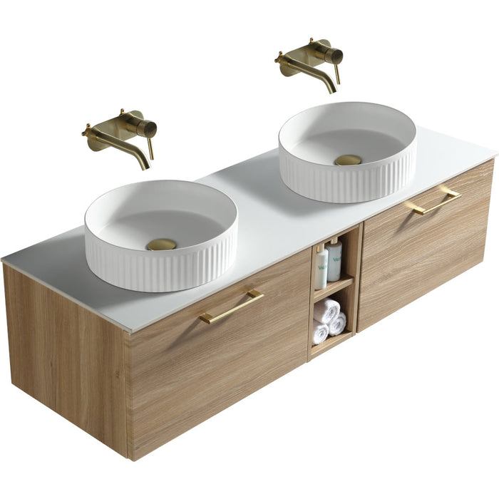 Lussaro Nero 2 Drawer Wall Hung Double Vanity Unit