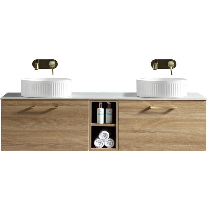 Lussaro Nero 2 Drawer Wall Hung Double Vanity Unit