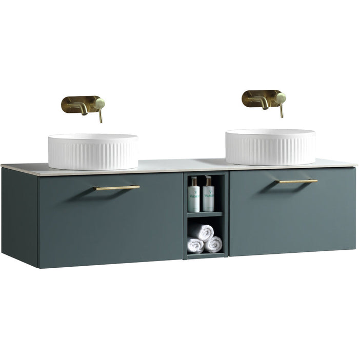 Lussaro Nero 2 Drawer Wall Hung Double Vanity Unit