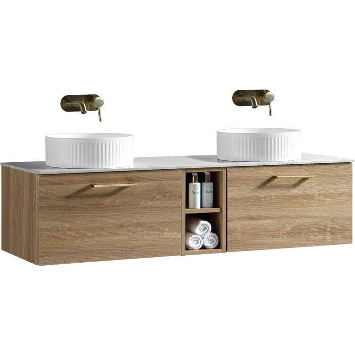 Lussaro Nero 2 Drawer Wall Hung Double Vanity Unit