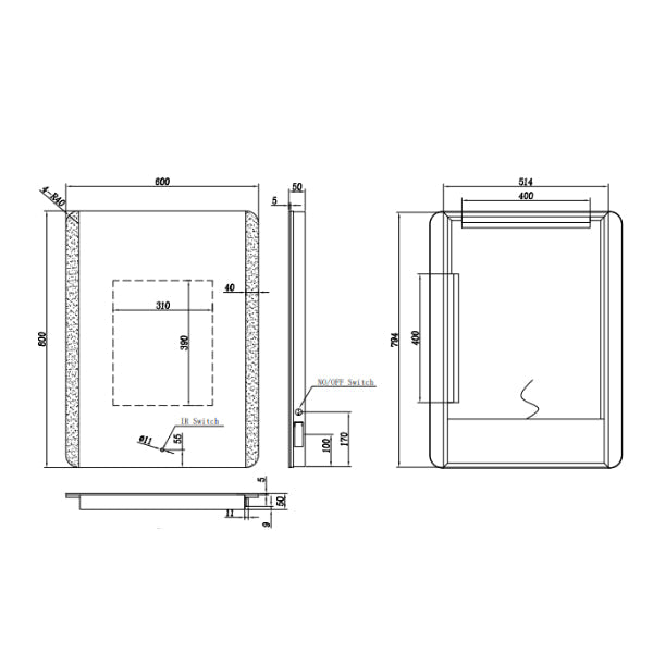 Lussaro Tino LED Illuminated Mirror - Illuminated Mirrors