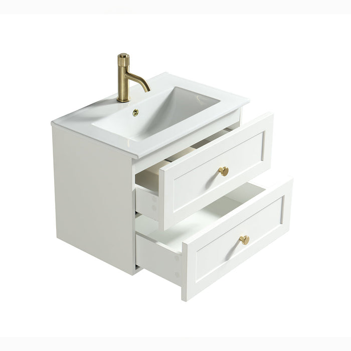 Lussaro Valerio 2 Drawer Wall Hung Vanity And Basin - 610mm