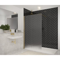 Merlyn Fluted Glass Wetroom Panel With Bracing Bar &