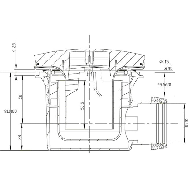 Merlyn Mstone Fast Flow Shower Tray Waste - White - Shower