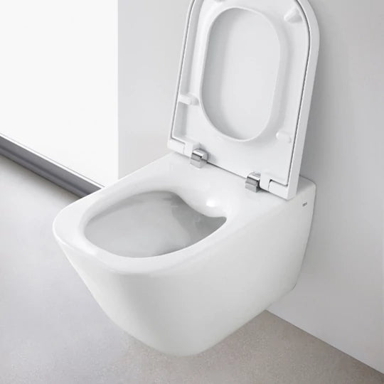 Roca The Gap Square Rimless Wall Hung Toilet with Soft Close Seat
