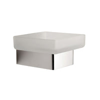 Vado Shama Frosted Glass Soap Dish And Holder - Chrome