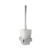 Vado Shama Toilet Brush And Frosted Glass Holder - Chrome