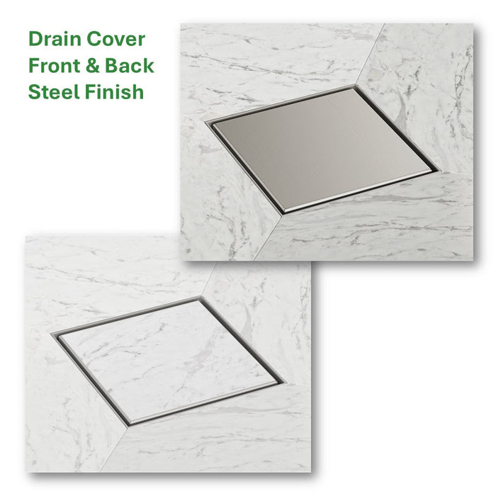 SharpSlope Wet Room Shower Tray Base Kit Square Panel Drain