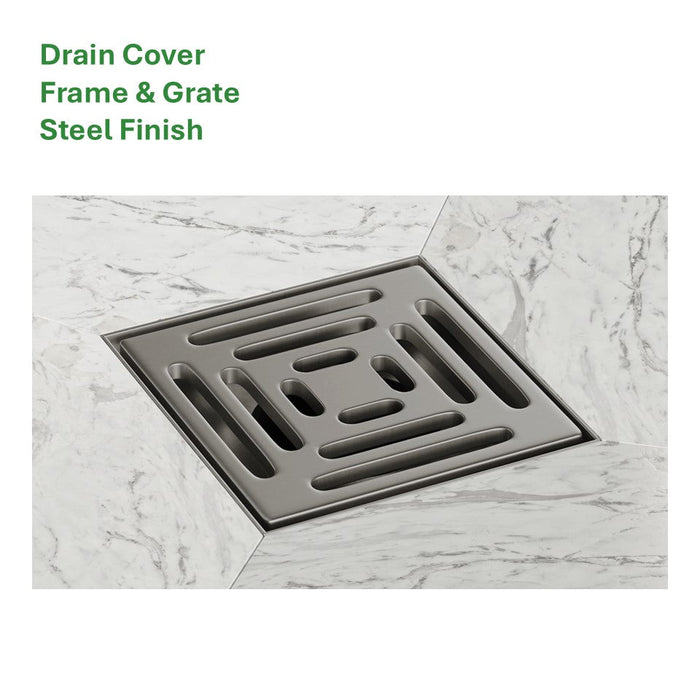 SharpSlope Wet Room Shower Tray Base Kit Square Panel Drain