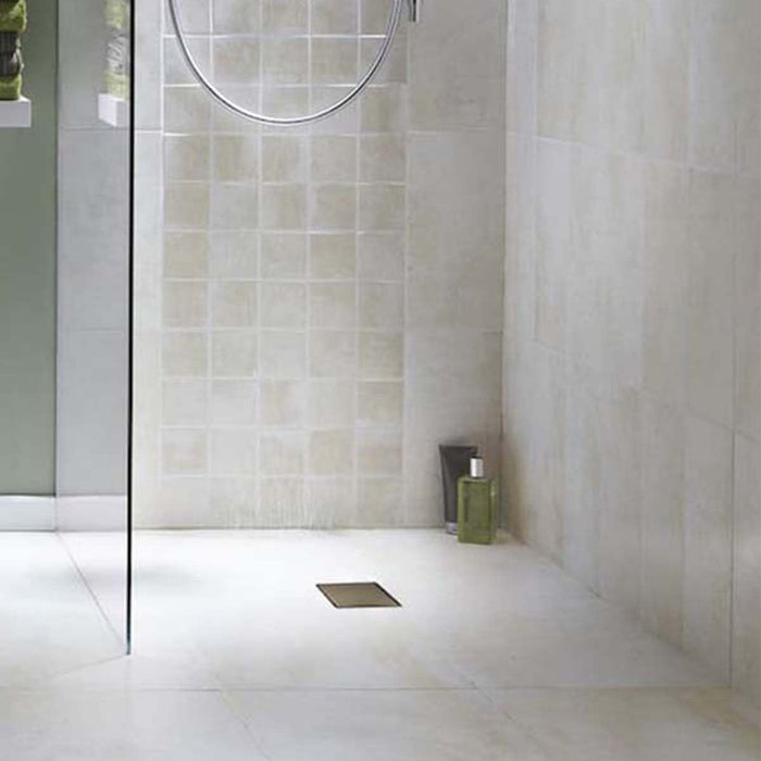 SharpSlope Wet Room Shower Tray Base Kit Square Panel Drain