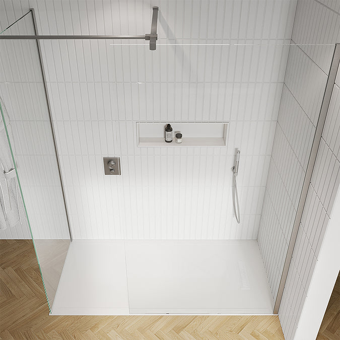 Crosswater Vito Rectangular Shower Tray with Waste- White
