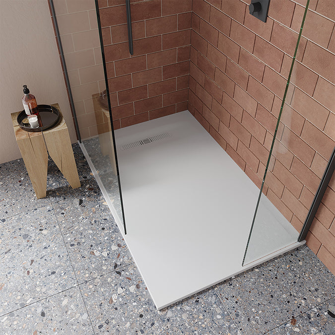 Crosswater Vito Rectangular Shower Tray with Waste- White