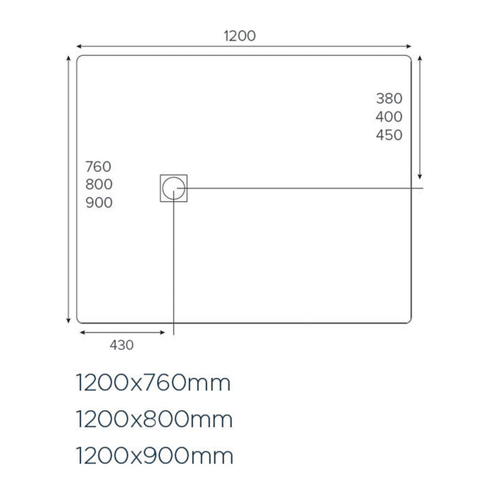 SolidSoft Flexible Rectangular Soft Shower Tray