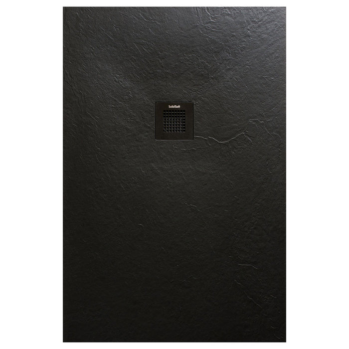 SolidSoft Flexible Rectangular Soft Shower Tray - Black