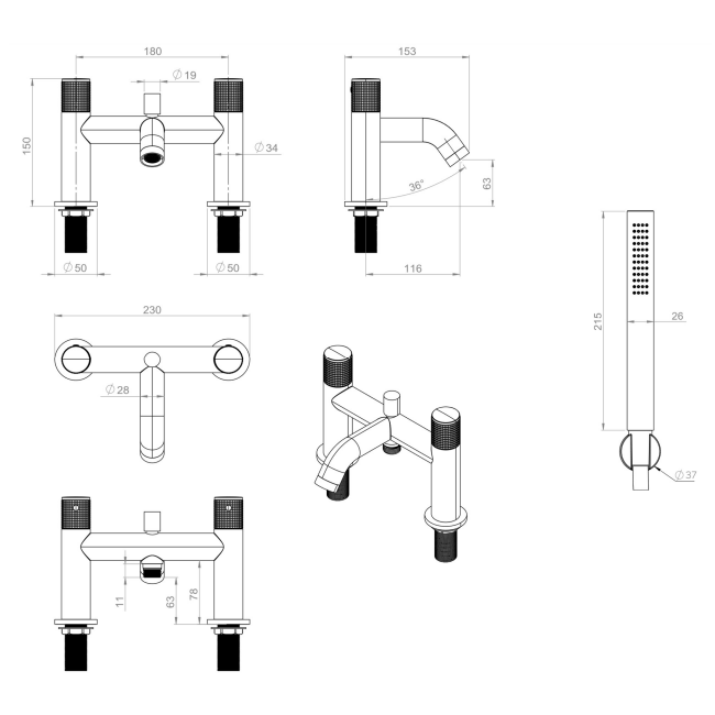 Sonas Alita Bath Shower Mixer Tap