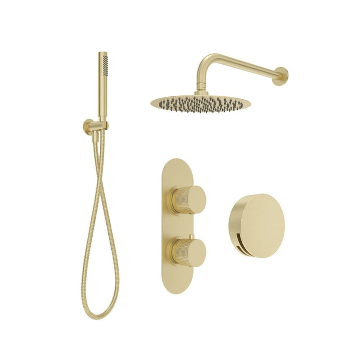 Sonas Alita Knurled Bath Set 3 with Shower Head Arm Handset