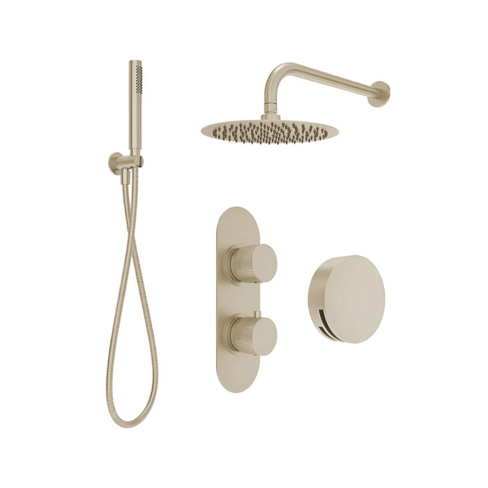 Sonas Alita Knurled Bath Set 3 with Shower Head Arm Handset