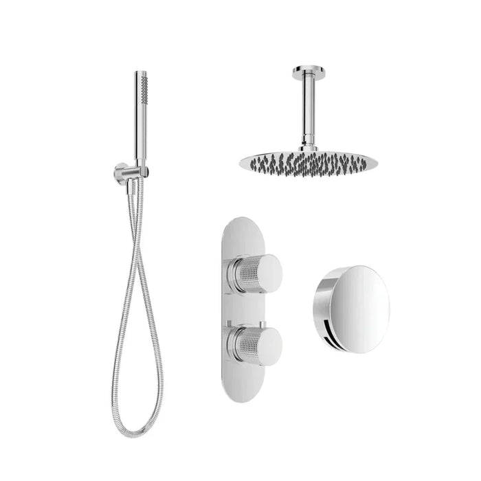 Sonas Alita Knurled Bath Set 3,Ceiling Mounted Fixed Head