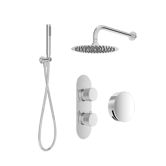 Sonas Alita Knurled Bath Set 3 with Shower Head Arm Handset