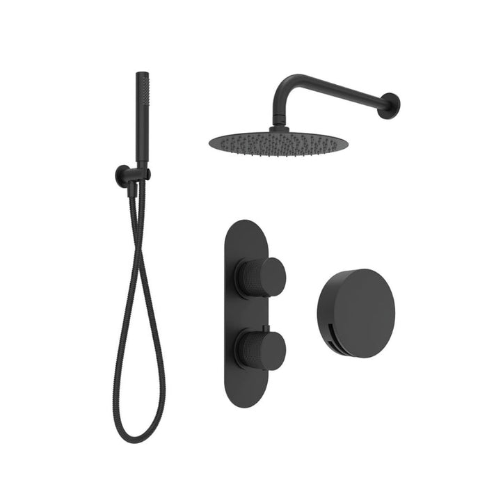 Sonas Alita Knurled Bath Set 3 with Shower Head Arm Handset