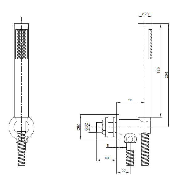 Sonas Alita Knurled Shower Set 2 With Shower Head Arm &