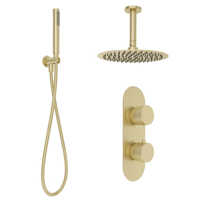 Sonas Alita Knurled Shower Set 2 With Shower Head Arm &