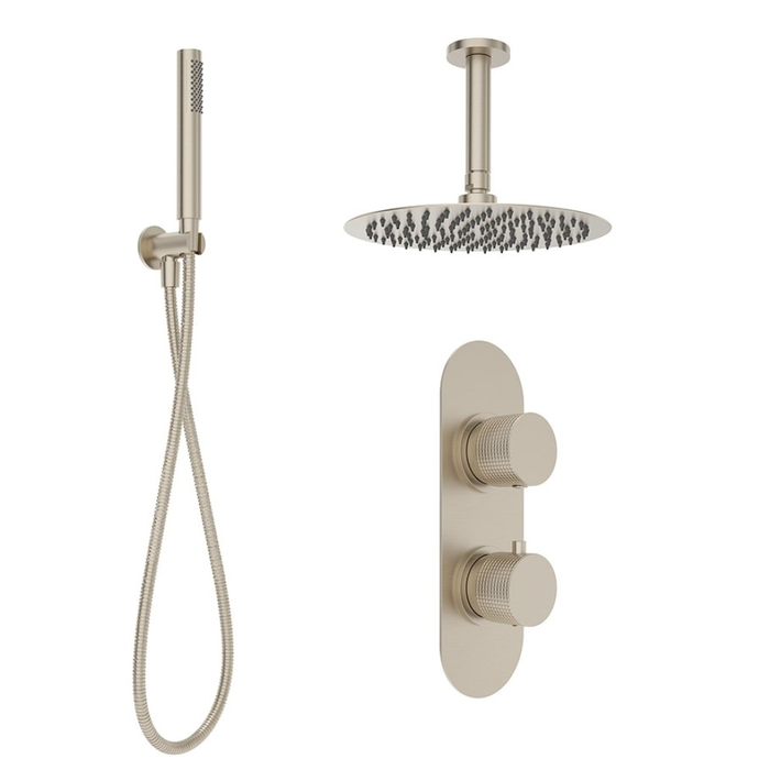 Sonas Alita Knurled Shower Set 2 With Shower Head Arm &