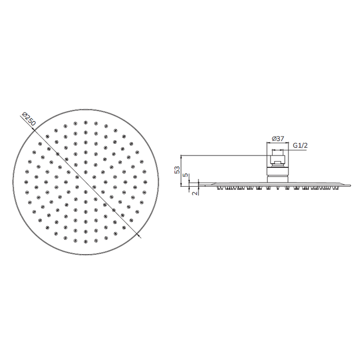 Sonas Alita Knurled Thermostatic Shower Set with Rain Head