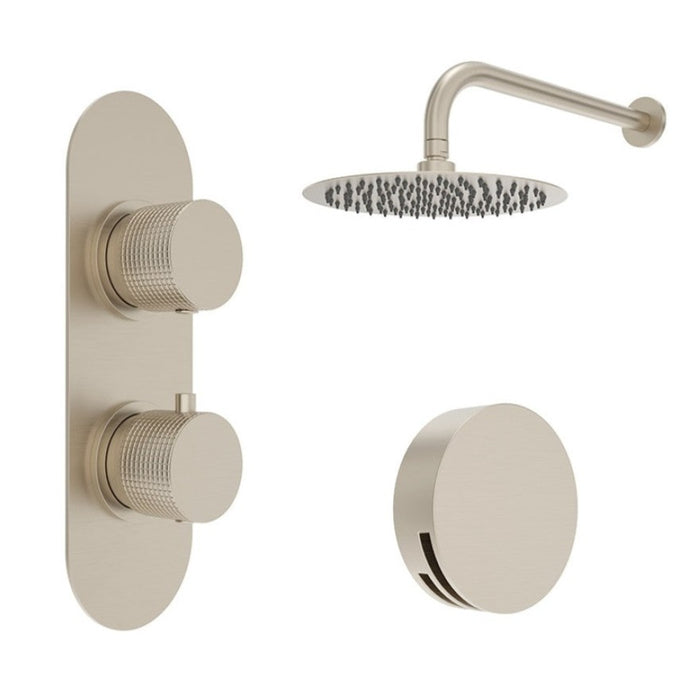 Sonas Alita Knurled Thermostatic Bath Set With Ceiling