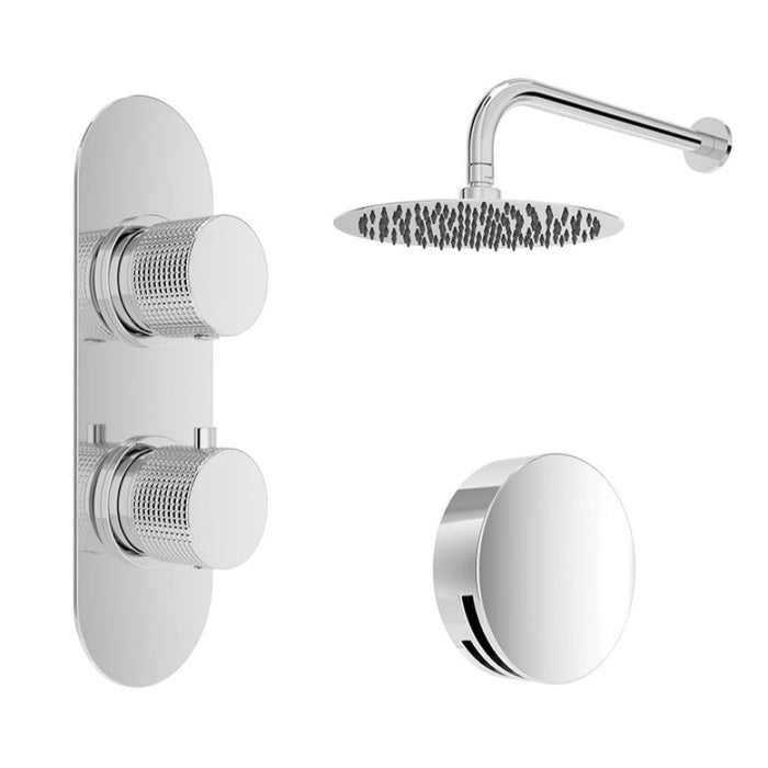 Sonas Alita Knurled Thermostatic Bath Set With Ceiling