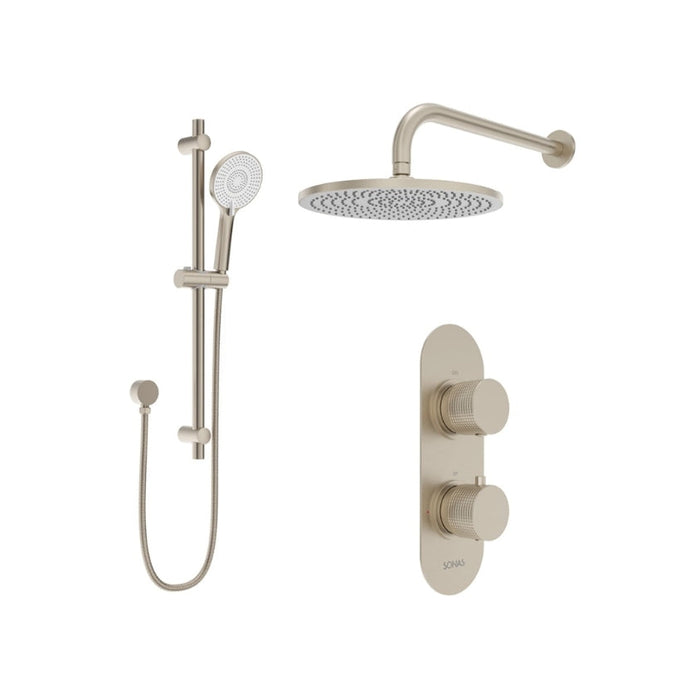 Sonas Alita Knurled Thermostatic Shower Set 1 with Rain