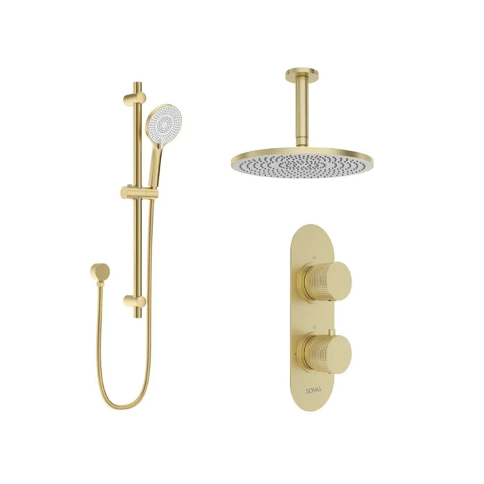 Sonas Alita Knurled Thermostatic Shower Set 1 with Rain