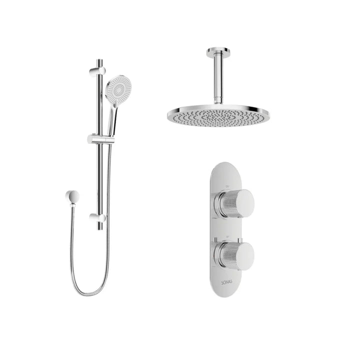 Sonas Alita Knurled Thermostatic Shower Set 1 with Rain