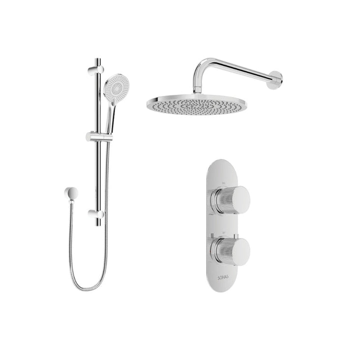 Sonas Alita Knurled Thermostatic Shower Set 1 with Rain