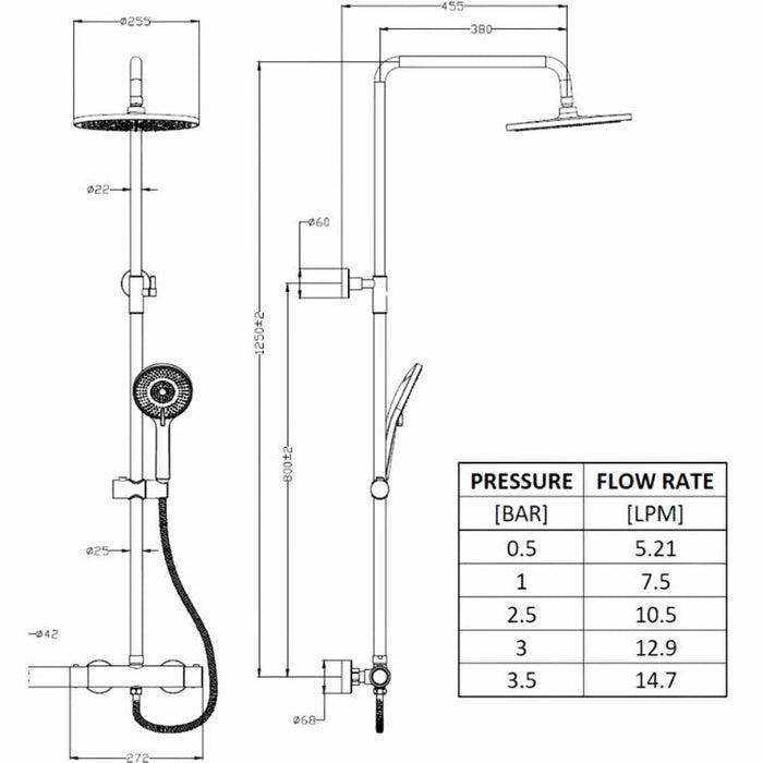 Sonas Alita Rain Thermostatic Shower Kit - Sets