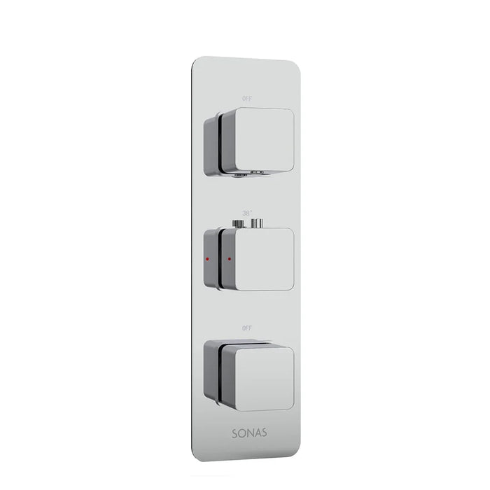 Sonas Alita Square 2 Outlet and 3 Handle Shower Valve -
