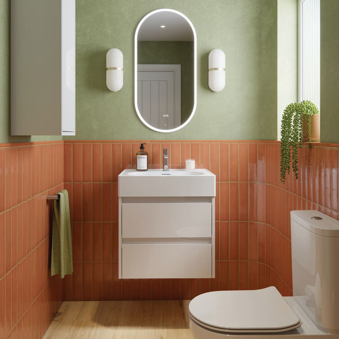 Sonas Apex Two Drawer Wall Hung Vanity Unit with Ceramic Basin