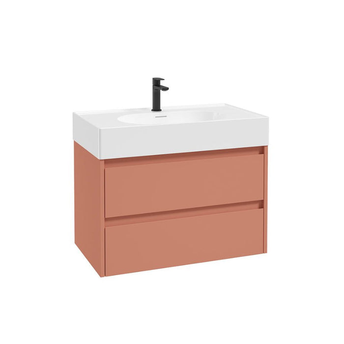 Sonas Apex Two Drawer Wall Hung Vanity Unit With Ceramic