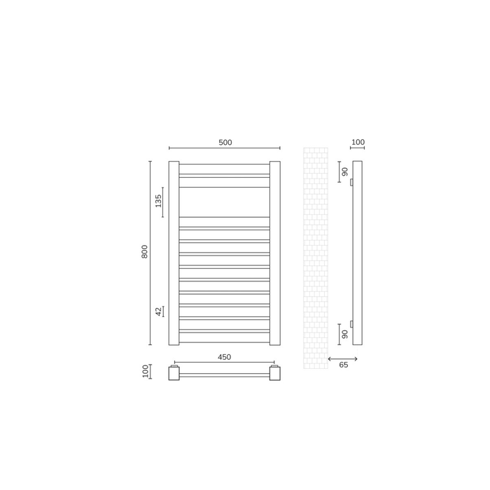 Sonas Ashton Designer Heated Towel Rail - Heated Towel Rails