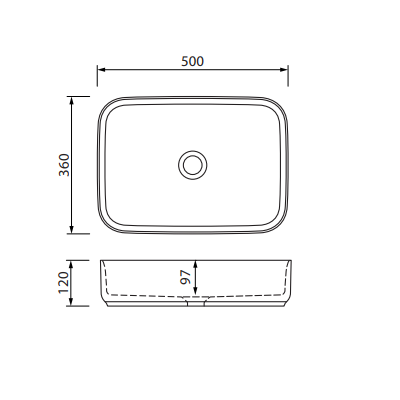Sonas Avanti Rectangular Countertop Basin With Click Clack