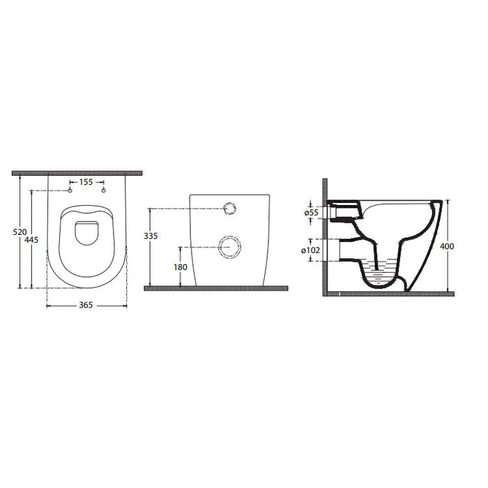 Sonas Avanti Rimless Back To Wall Toilet And Soft Close