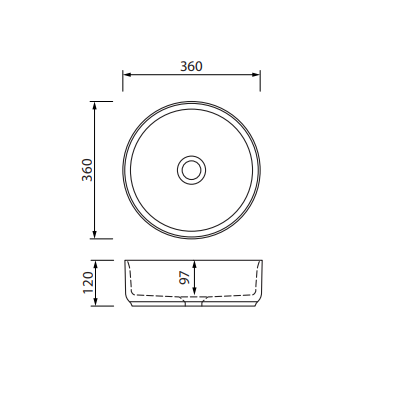 Sonas Avanti Round Countertop Basin With Click Clack Waste
