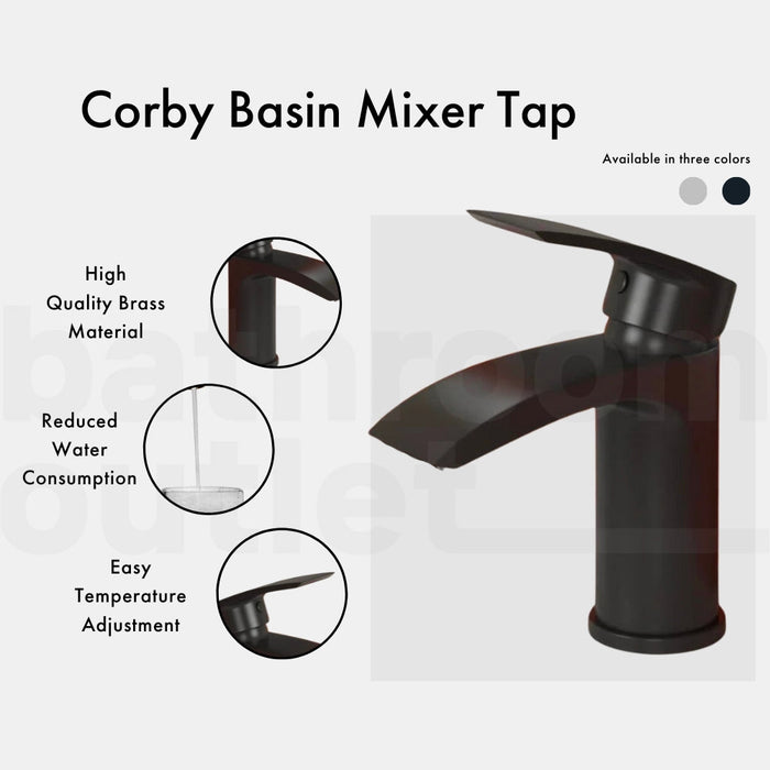 Sonas Corby Basin Mixer Tap With Click Clack Waste - Taps