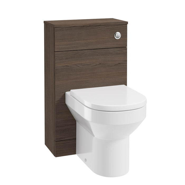Sonas Corta Back To Wall WC Unit - Sable Ash-Chrome Button