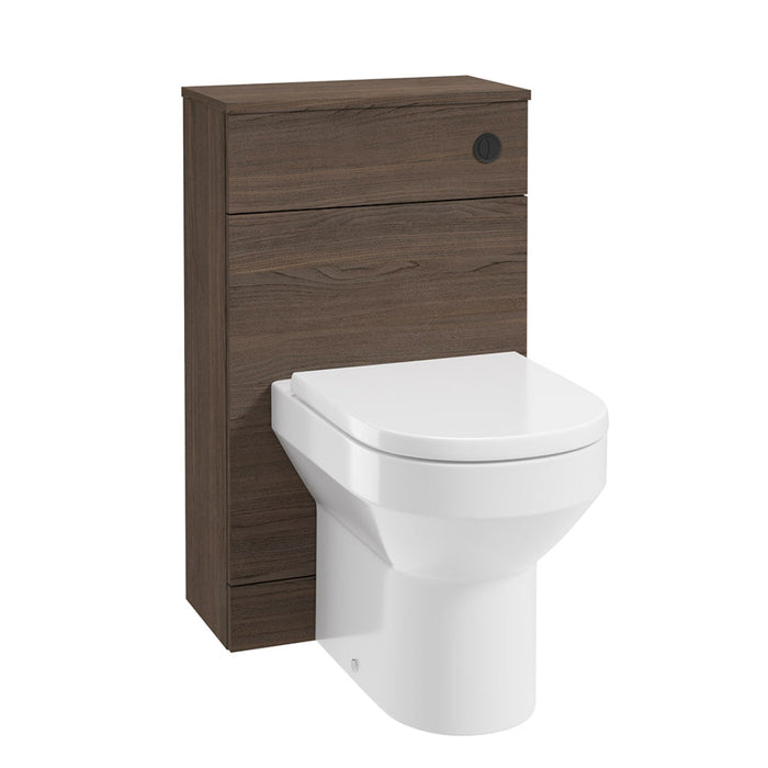 Sonas Corta Back To Wall WC Unit - Sable Ash-Black Button