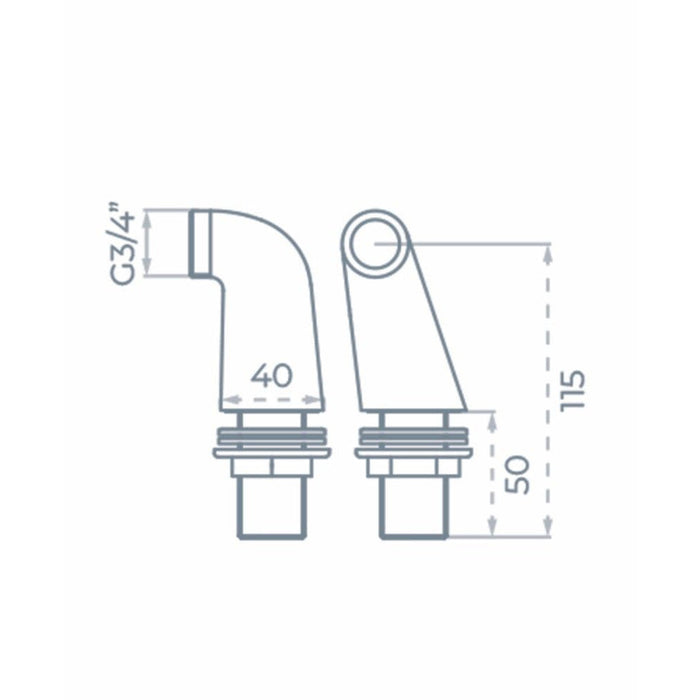 Sonas Deck Mounting Legs For Thermostatic Bath Shower Mixer
