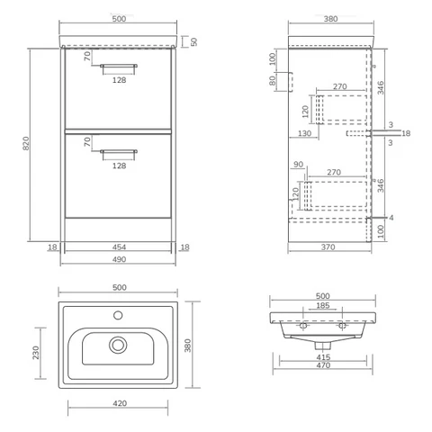 Sonas Finland 2 Drawer Floorstanding Vanity Unit With Basin